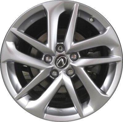Lexus RC300 2019-2024, RC350 2019-2024 powder coat hyper silver 18x8 aluminum wheels or rims. Hollander part number 74380/96925, OEM part number 4261124730, 4261124740.