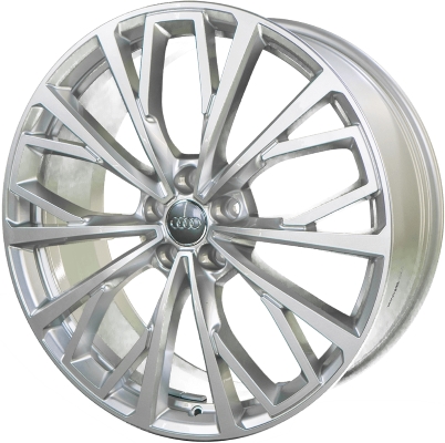 Audi A6 2019-2020 powder coat silver 21x8.5 aluminum wheels or rims. Hollander part number ALY59061, OEM part number 4K0601025L.