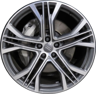 Audi A7 2019-2022 grey machined 21x8.5 aluminum wheels or rims. Hollander part number ALY59054, OEM part number 4K8601025AA.