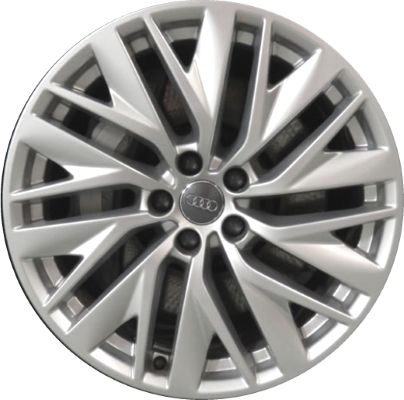 Audi A7 2019-2020 powder coat silver 19x8.5 aluminum wheels or rims. Hollander part number ALY59056, OEM part number 4K8601025E.