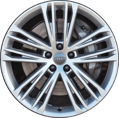Audi A7 2019-2020 powder coat silver 20x8.5 aluminum wheels or rims. Hollander part number ALY59055, OEM part number 4K8601025F.