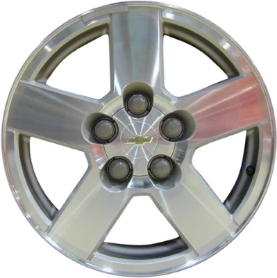 Chevrolet Equinox 2005-2009 silver machined 16x6.5 aluminum wheels or rims. Hollander part number ALY5273/5232, OEM part number 9595553.
