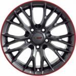 ALY5734U70/5736 Chevrolet Corvette Z06 Wheel/Rim Black/Red Stripe #23347213