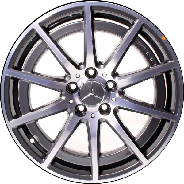 Mercedes-Benz CLA45 2021-2023 grey machined 18x8.5 aluminum wheels or rims. Hollander part number 65593, OEM part number 17740121007Y51.