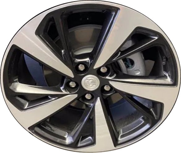 Buick Envision 2021-2023 black machined 20x8.5 aluminum wheels or rims. Hollander part number 4162, OEM part number 84853574.