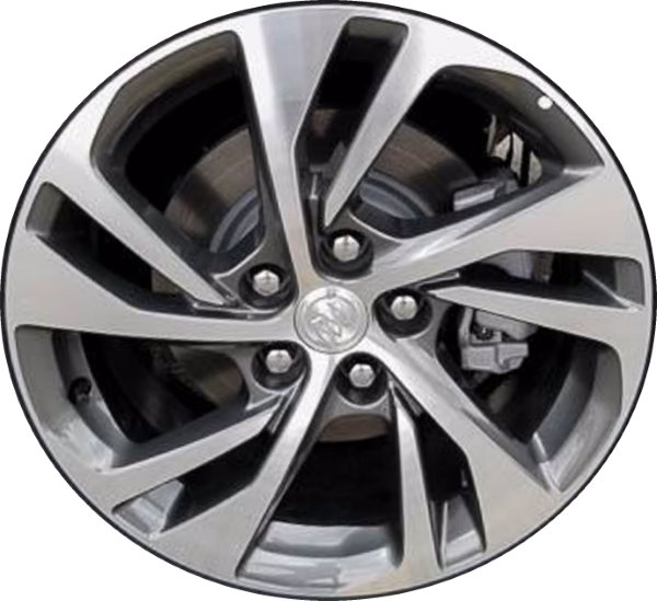 Buick Envision 2021-2023 charcoal machined 18x8 aluminum wheels or rims. Hollander part number 4160, OEM part number 84853572.