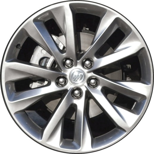 Buick Envision 2021-2023 powder coat silver 20x8.5 aluminum wheels or rims. Hollander part number 4163, OEM part number 39098556.