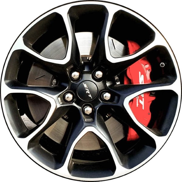 Dodge Durango 2021-2024 black machined 20x10 aluminum wheels or rims. Hollander part number 2733b, OEM part number 68503020AA.