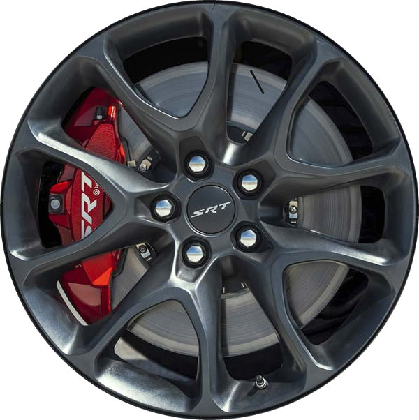 Dodge Durango 2021-2024 powder coat charcoal 20x10 aluminum wheels or rims. Hollander part number ALY2733HH, OEM part number 6XV52RNLAA.
