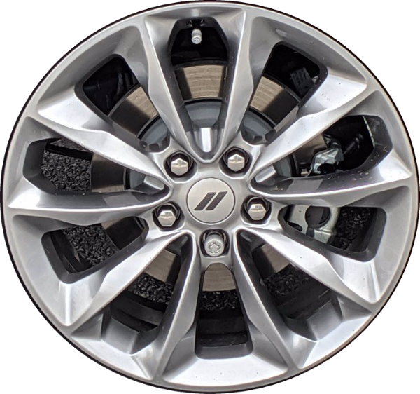 Dodge Durango 2021-2024 powder coat hyper silver 20x8 aluminum wheels or rims. Hollander part number ALY2729/95120, OEM part number 6XL96DD5AA.