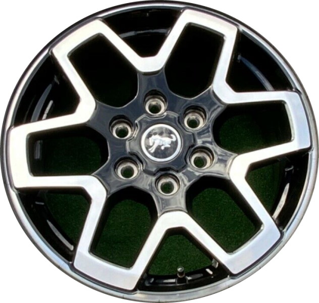 Ford Bronco 2021-2024 black machined 18x7.5 aluminum wheels or rims. Hollander part number ALY10389/95213, OEM part number M2DZ-1007-T.