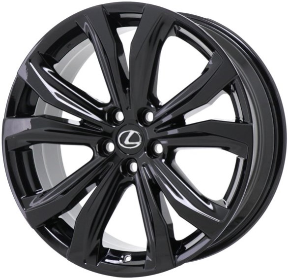 Lexus RX350 2021-2022, RX450h 2021-2022 powder coat black 20x8 aluminum wheels or rims. Hollander part number 74338U45, OEM part number 42611-0E790.