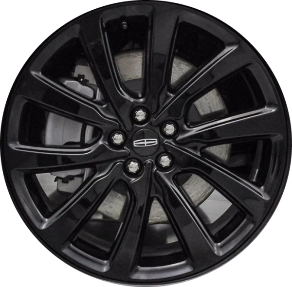 Lincoln Nautilus 2021-2023 powder coat black 20x8 aluminum wheels or rims. Hollander part number ALY10492, OEM part number Not Yet Known.
