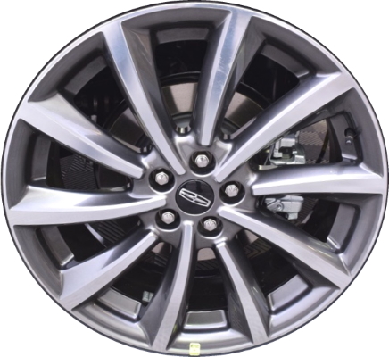 Lincoln Nautilus 2021-2022 grey machined 18x8 aluminum wheels or rims. Hollander part number ALY95166, OEM part number Not Yet Known.
