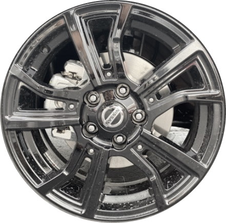 Nissan Kicks 2021-2024 powder coat black 17x6.5 aluminum wheels or rims. Hollander part number 62836, OEM part number D03005R09J.