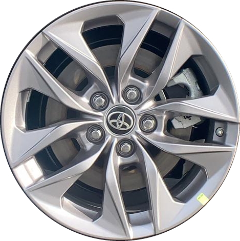 Toyota Sienna 2021-2024 powder coat grey 17x7 aluminum wheels or rims. Hollander part number ALY69143/95037, OEM part number 4261108160, 4261108200.