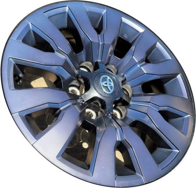 Toyota Tacoma 2021-2023 powder coat charcoal 18x7.5 aluminum wheels or rims. Hollander part number ALY75260U30, OEM part number 4260D04030, 4260D04031.