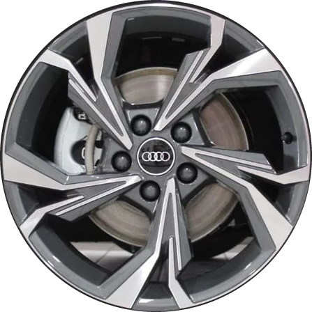 Audi A3 2022 grey machined 18x8 aluminum wheels or rims. Hollander part number ALY12090/95422, OEM part number 8Y0601025H.