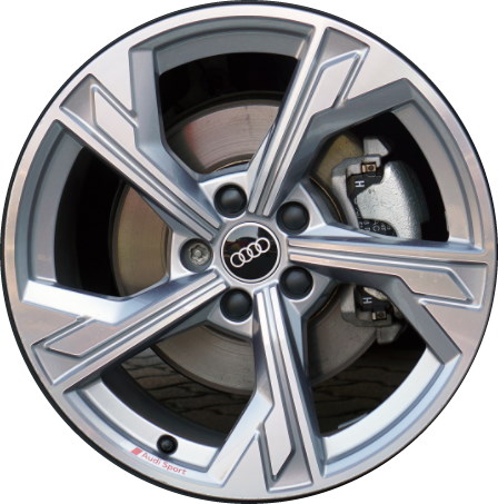 Audi S3 2022-2023 grey machined 18x8 aluminum wheels or rims. Hollander part number ALY12102, OEM part number 8Y0601025P.