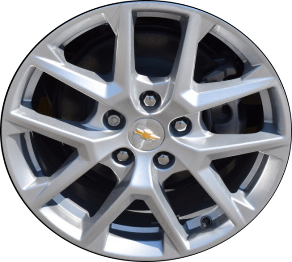 Chevrolet Equinox 2022-202 powder coat silver 17x7 aluminum wheels or rims. Hollander part number 14061, OEM part number 84348836.