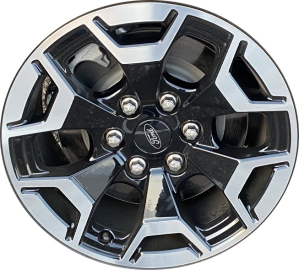 Ford F-150 Lightning 2022-2024 black machined 18x8.5 aluminum wheels or rims. Hollander part number ALY10470, OEM part number NL3Z1007B.