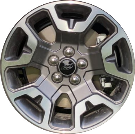 Ford Maverick 2022-2024 dark grey machined 17x7 aluminum wheels or rims. Hollander part number 10418, OEM part number NZ6Z1007F.