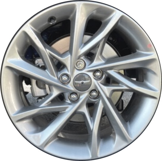 Genesis G70 2022 powder coat grey 18x8 aluminum wheels or rims. Hollander part number 71032, OEM part number 52910-G9600.