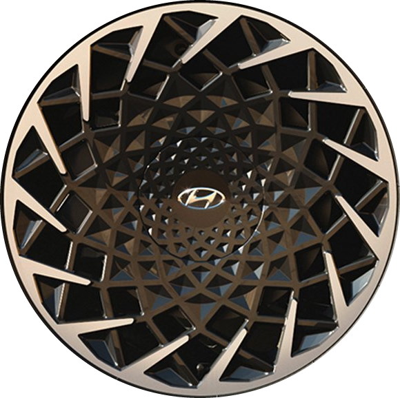 Hyundai Ioniq 5 2022-2024 black machined 20x8.5 aluminum wheels or rims. Hollander part number 70765, OEM part number 52910GI210.