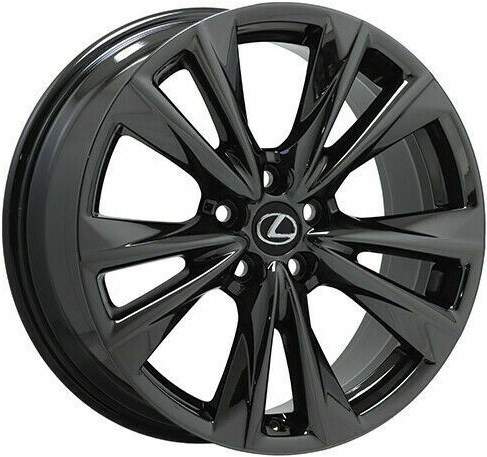 Lexus ES250 2022-2024, ES300h 2022-2024, ES350 2022-2024 powder coat black 19x8 aluminum wheels or rims. Hollander part number 74377B, OEM part number 4261106K60.
