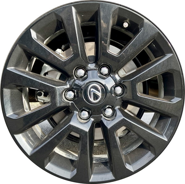 Lexus GX460 2022-2023 powder coat black 18x7.5 aluminum wheels or rims. Hollander part number 74215, OEM part number 4261160F70.