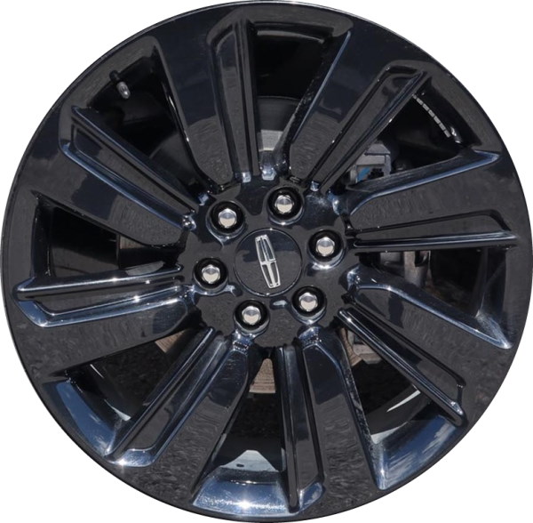 Lincoln Navigator 2022-2024 powder coat black 22x9.5 aluminum wheels or rims. Hollander part number ALY10496, OEM part number NL7Z-1007-E.