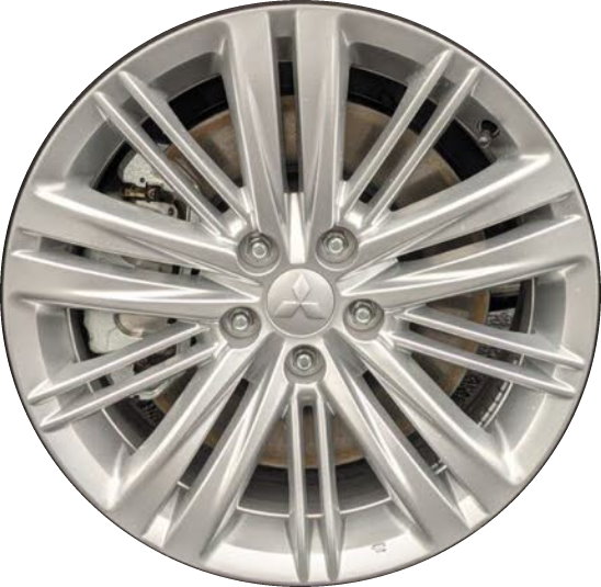 Mitsubishi Outlander 2022-2024 powder coat silver 18x7.5 aluminum wheels or rims. Hollander part number 65865, OEM part number 4250G125.