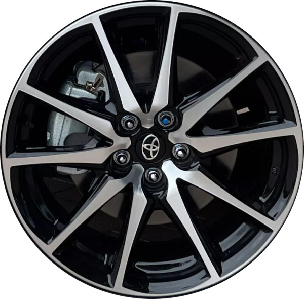 Toyota GR86 2022-2024 black machined 17x7.5 aluminum wheels or rims. Hollander part number ALY75278U45, OEM part number SU003-08843.
