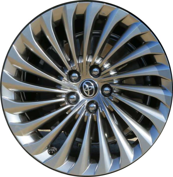 Toyota Mirai 2021-2023 powder coat hyper silver 20x8 aluminum wheels or rims. Hollander part number ALY75267/95146, OEM part number 4261A-62031.