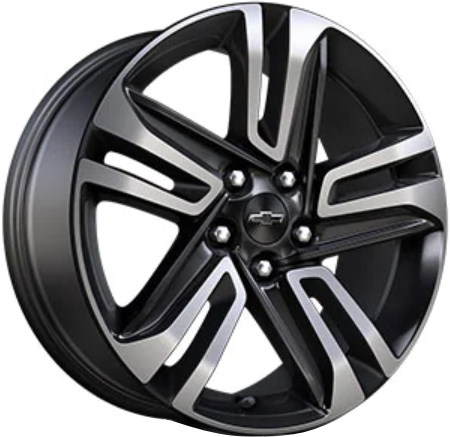 Chevrolet Trailblazer 2021-2024 black machined 18x7.5 aluminum wheels or rims. Hollander part number ALY14045/95381, OEM part number 60002022.