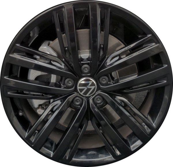 Volkswagen Tiguan 2022-2024 powder coat black 19x7 aluminum wheels or rims. Hollander part number 70091, OEM part number 5NN601025AJAX1.