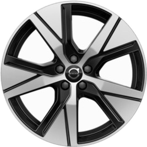 Volvo XC40 2021-2023 black machined 19x7.5 aluminum wheels or rims. Hollander part number ALY70484, OEM part number 322433756.