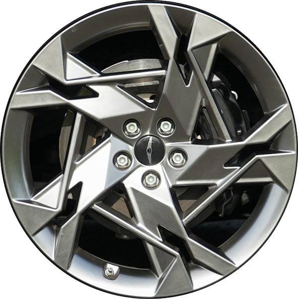 Genesis GV60 2023-2024 powder coat hyper silver 21x8.5 aluminum wheels or rims. Hollander part number ALY70827, OEM part number 52910-CU400.