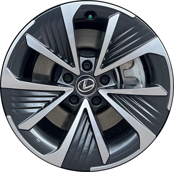 Lexus RZ300e 2024, RZ450e 2023-2024 charcoal machined 18x7.5 aluminum wheels or rims. Hollander part number ALY74423, OEM part number 4261146050.