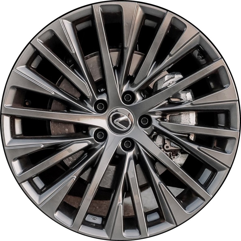 Lexus RZ300e 2024, RZ450e 2023-2024 hyper grey 20x8 aluminum wheels or rims. Hollander part number ALY74425A, OEM part number 4261146090.