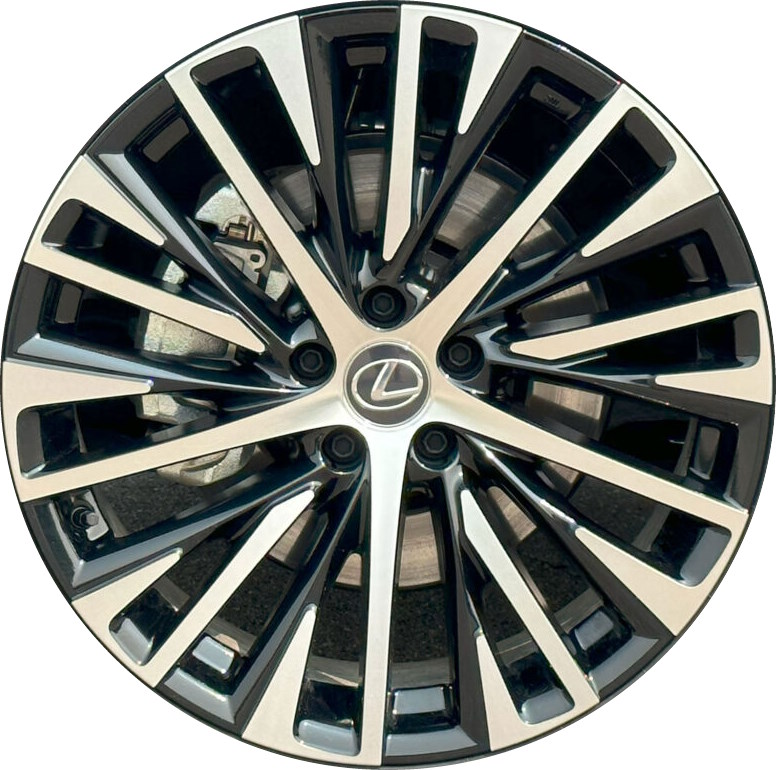 Lexus RZ300e 2024, RZ450e 2023-2024 black machined 20x8 aluminum wheels or rims. Hollander part number ALY74425B, OEM part number 4261A46010.