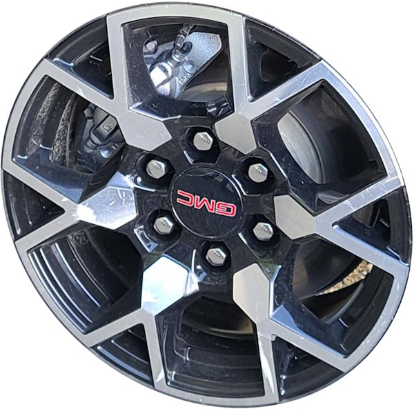 GMC Canyon 2023-2024 black machined 17x8 aluminum wheels or rims. Hollander part number ALYGZ081, OEM part number Not Yet Known.