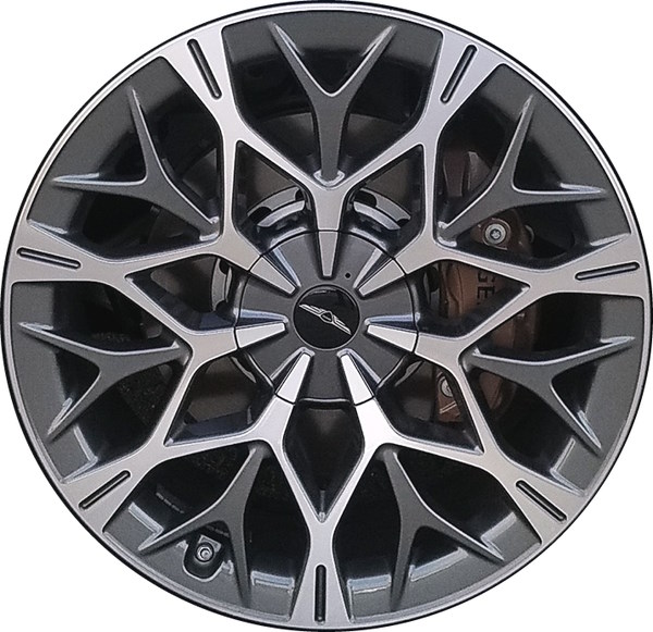 Genesis G90 2023-2024 charcoal machined 21x8.5 aluminum wheels or rims. Hollander part number ALY71052, OEM part number 52910T4310.
