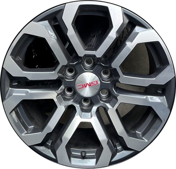 GMC Canyon 2023-2024 charcoal painted 20x9 aluminum wheels or rims. Hollander part number ALYGZ079, OEM part number Not Yet Known.
