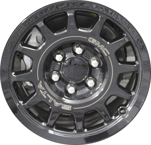 GMC Sierra 1500 2023-2024 powder coat black 18x8.5 aluminum wheels or rims. Hollander part number ALYGZ066HH, OEM part number Not Yet Known.