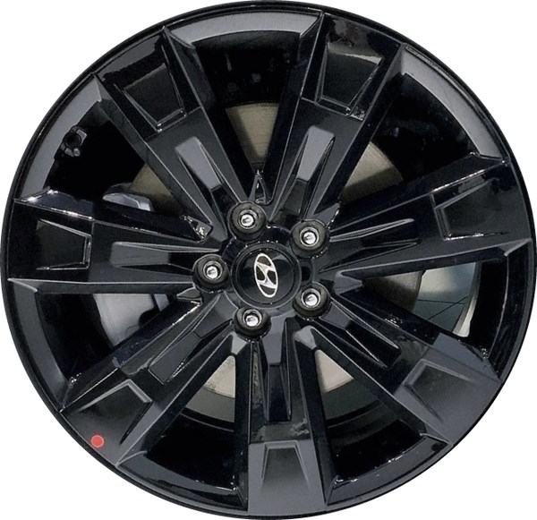 Hyundai Palisade 2023-2024 black painted 20x7.5 aluminum wheels or rims. Hollander part number ALY71047, OEM part number S8529APZA0.