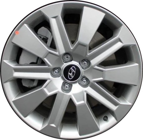 Hyundai Palisade 2023-2024 silver painted 18x7.5 aluminum wheels or rims. Hollander part number ALY71045, OEM part number 52910S8600.