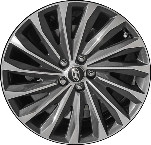 Hyundai Palisade 2023-2024 grey machined 20x7.5 aluminum wheels or rims. Hollander part number ALY71048, OEM part number 52910S8820.