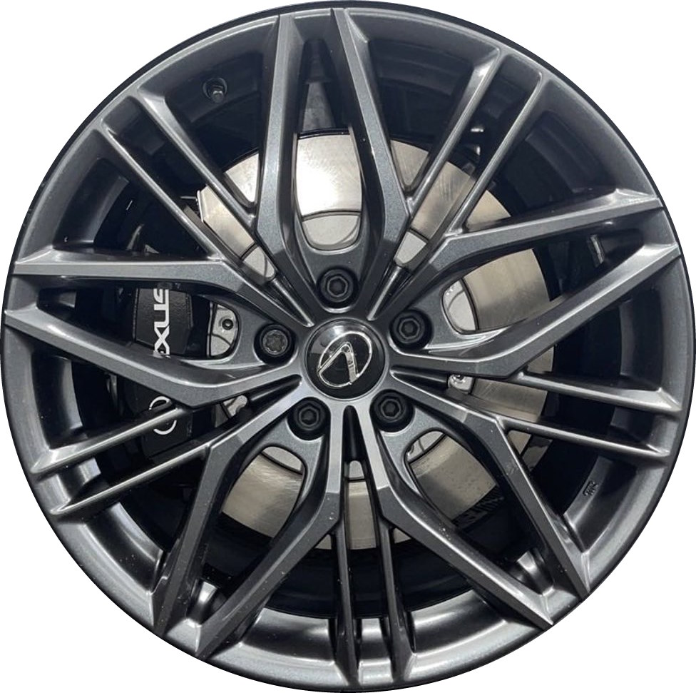 Lexus IS500 2023-2024 powder coat silver 19x8.5 aluminum wheels or rims. Hollander part number ALY74197B, OEM part number 4261153710.