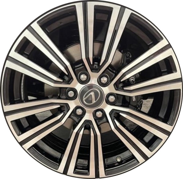 Lexus LX600 2022-2024 black machined 22x8 aluminum wheels or rims. Hollander part number 74402b, OEM part number 4261160G10.
